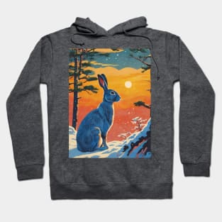 Fairytale Hare in Winter Forest Hoodie